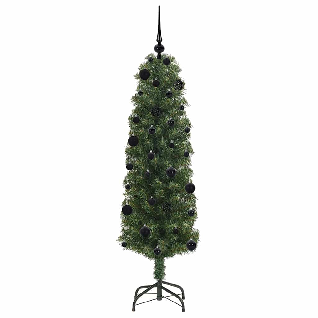 Kunstigt juletræ med stativ Grøn 150 cm PVC og Stål og Plastik