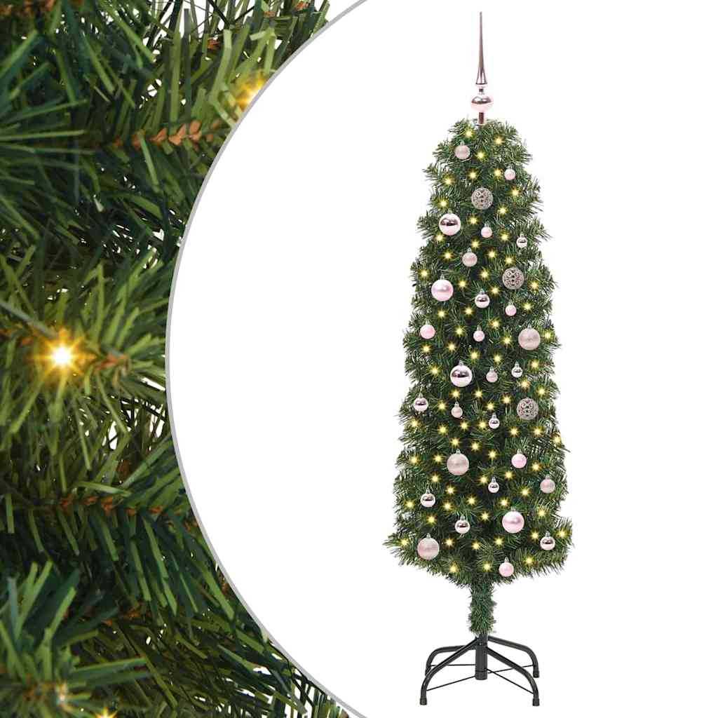 Kunstigt juletræ med stativ Grøn 150 cm PVC og Stål og Plastik