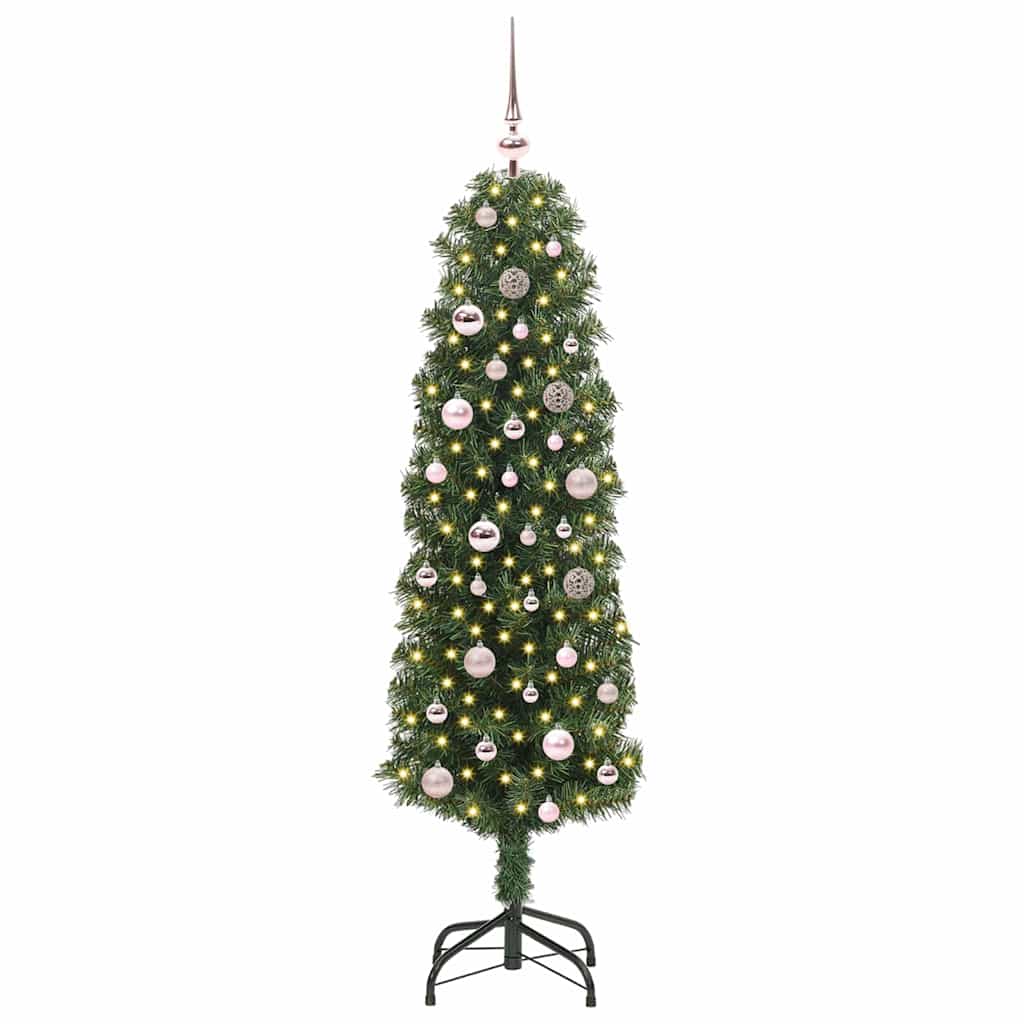 Kunstigt juletræ med stativ Grøn 150 cm PVC og Stål og Plastik