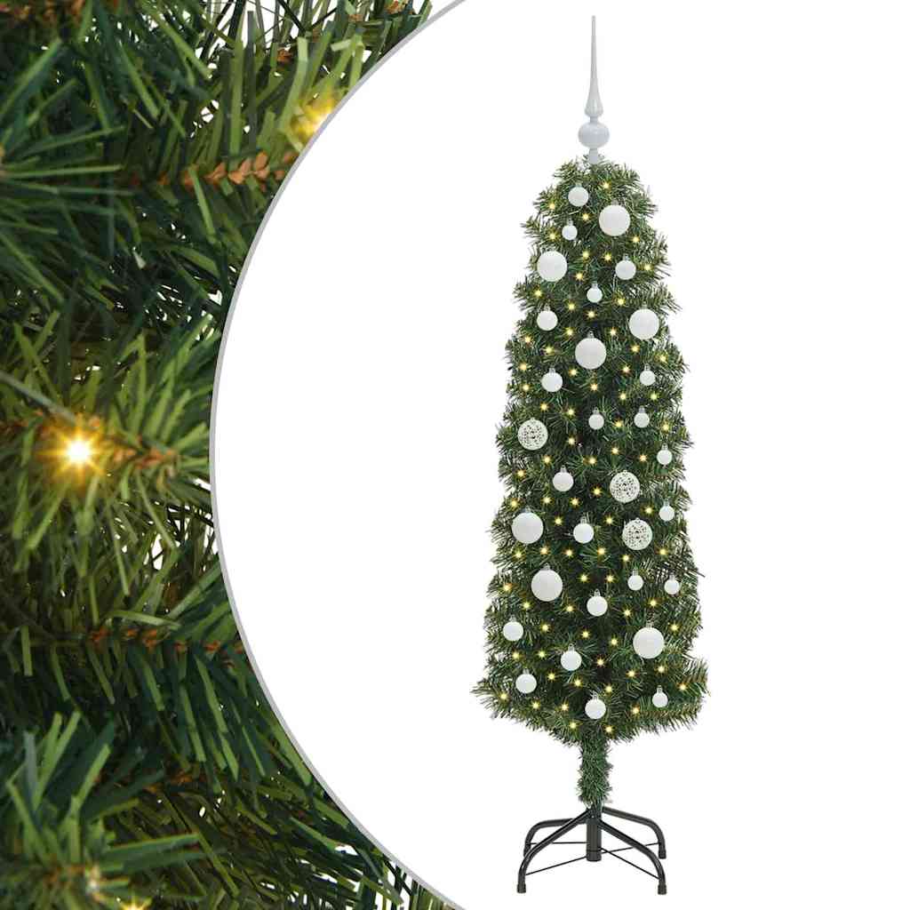 Kunstigt juletræ med stativ Grøn 150 cm PVC og Stål og Plastik
