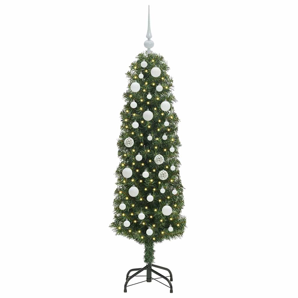 Kunstigt juletræ med stativ Grøn 150 cm PVC og Stål og Plastik