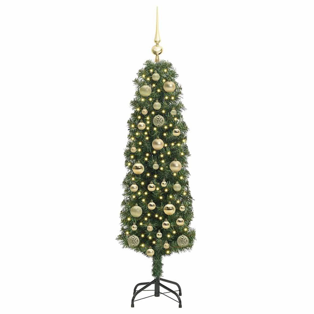 Kunstigt juletræ med stativ Grøn 150 cm PVC og Stål og Plastik