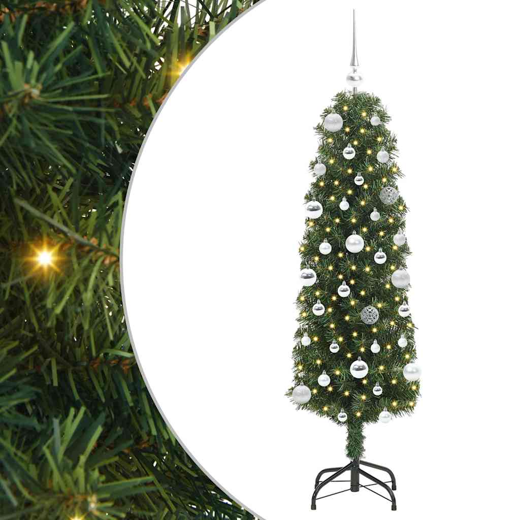 Kunstigt juletræ med stativ Grøn 150 cm PVC og Stål og Plastik