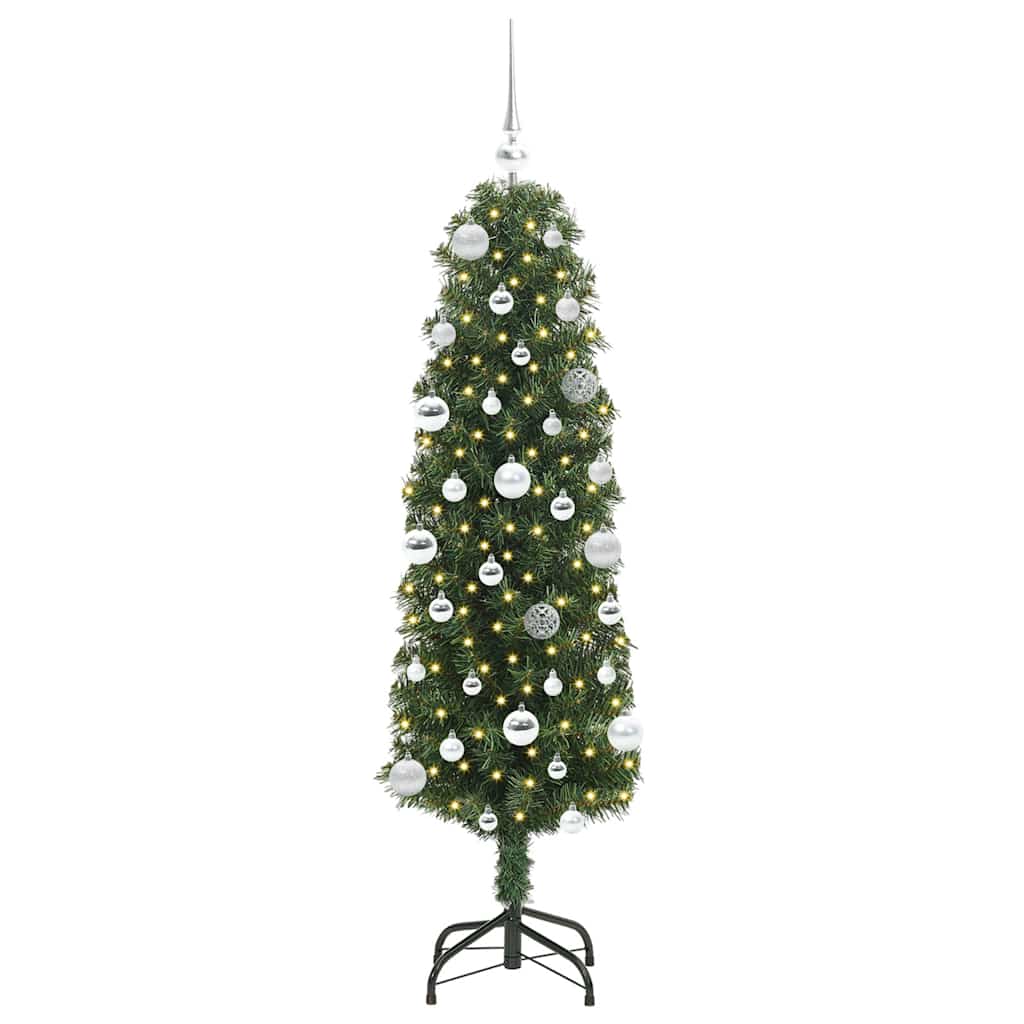Kunstigt juletræ med stativ Grøn 150 cm PVC og Stål og Plastik