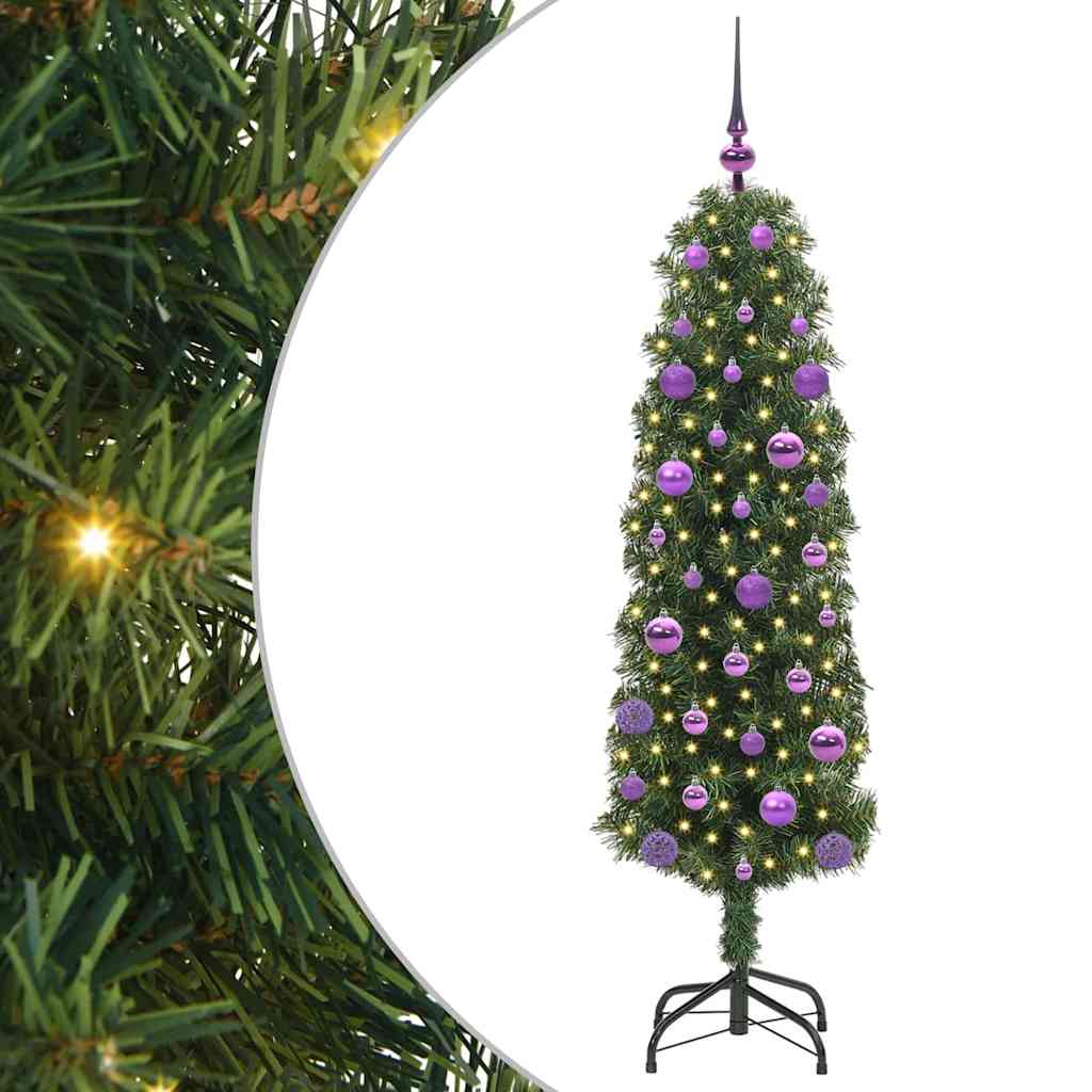 Kunstigt juletræ med stativ Grøn 150 cm PVC og Stål og Plastik