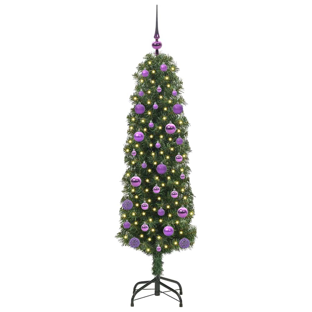 Kunstigt juletræ med stativ Grøn 150 cm PVC og Stål og Plastik