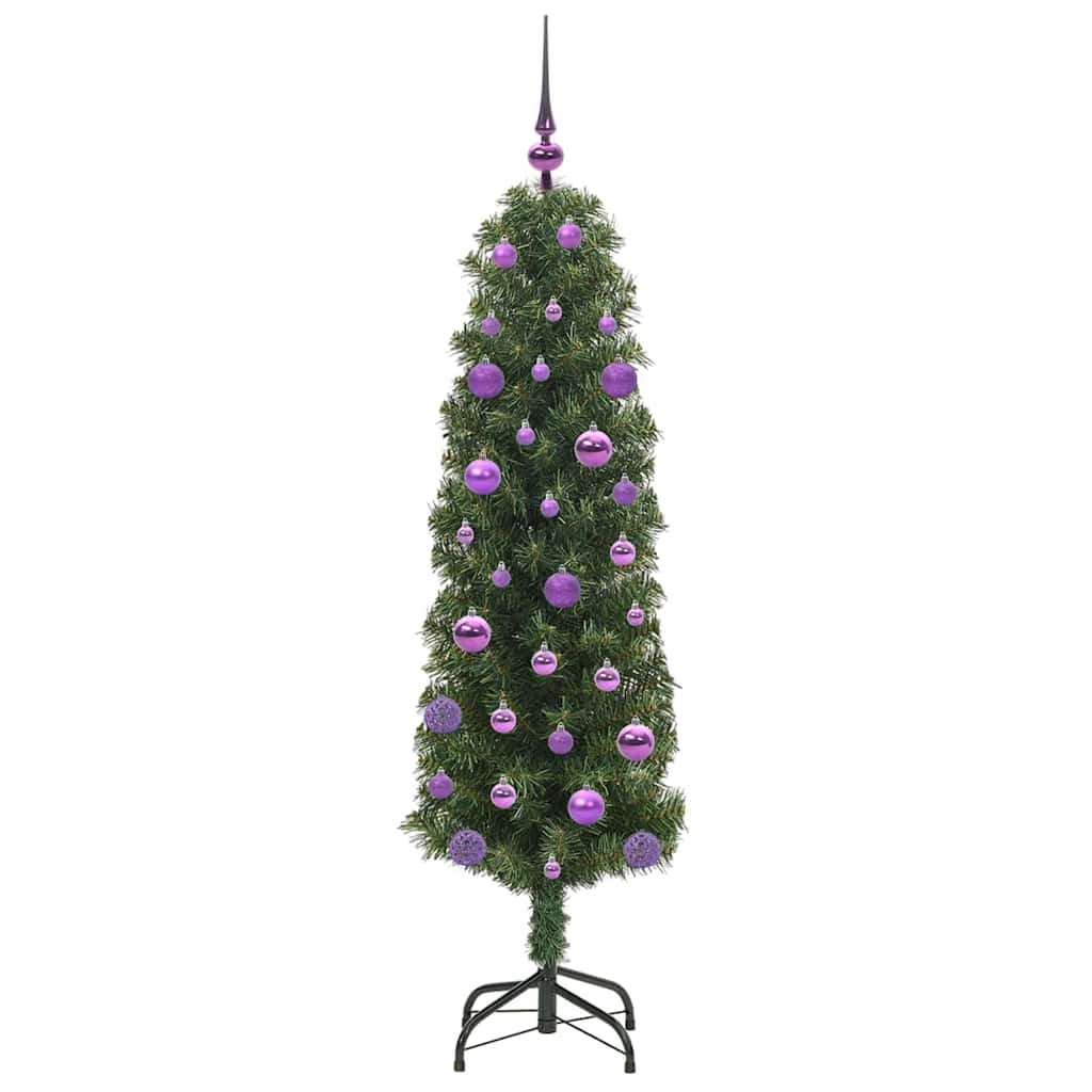 Kunstigt juletræ med stativ Grøn 150 cm PVC og Stål og Plastik