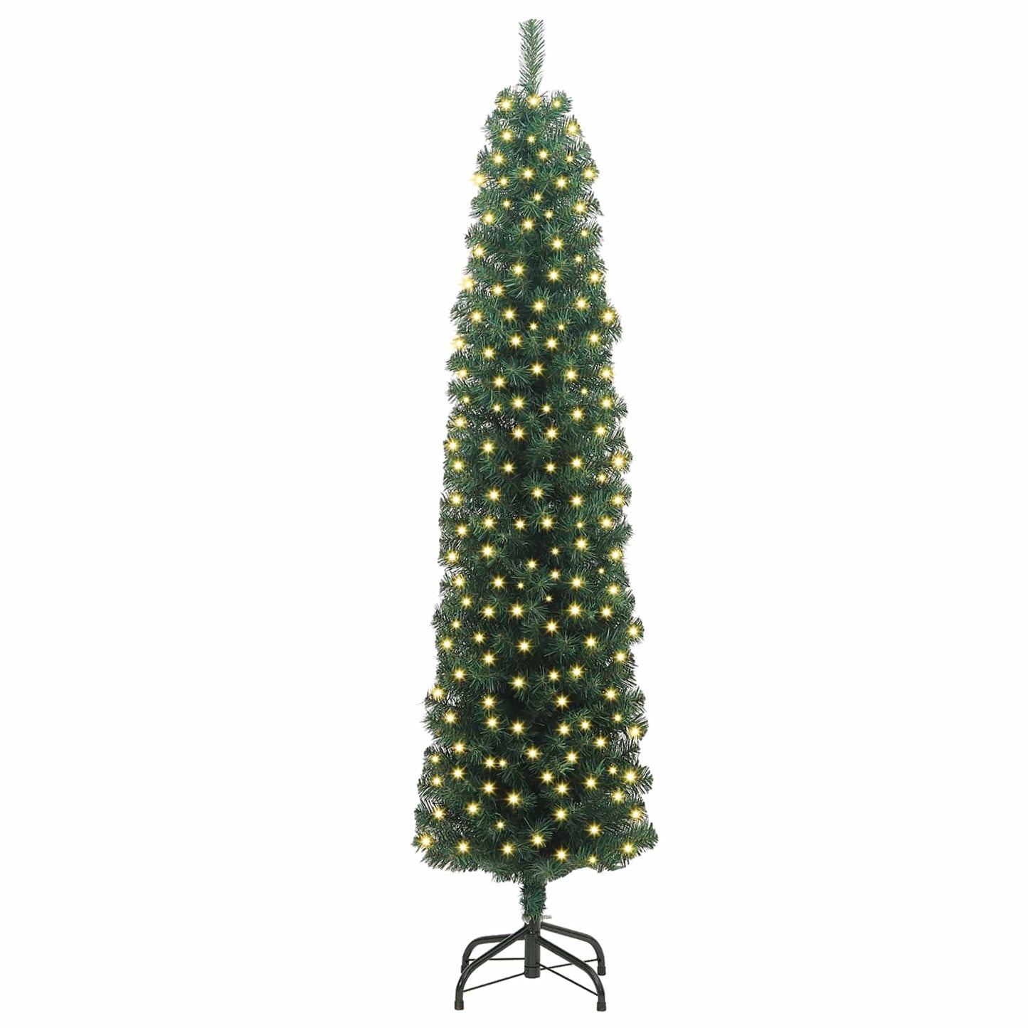 Kunstigt juletræ med stativ Grøn 180 cm PVC og Stål og Plastik