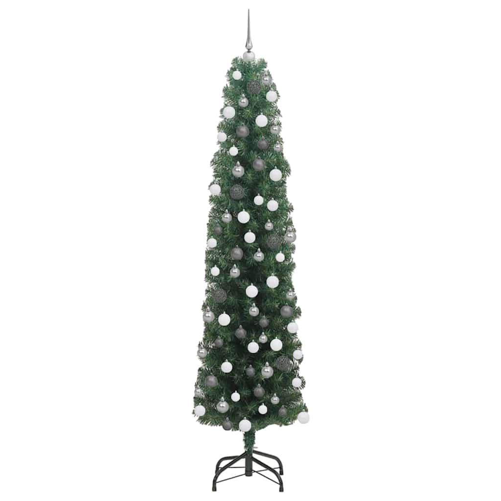 Kunstigt juletræ med stativ Grøn 180 cm PVC og Stål og Plastik