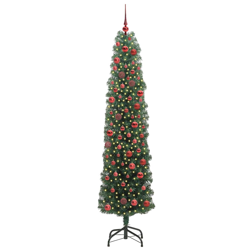 Kunstigt juletræ med stativ Grøn 180 cm PVC og Stål og Plastik