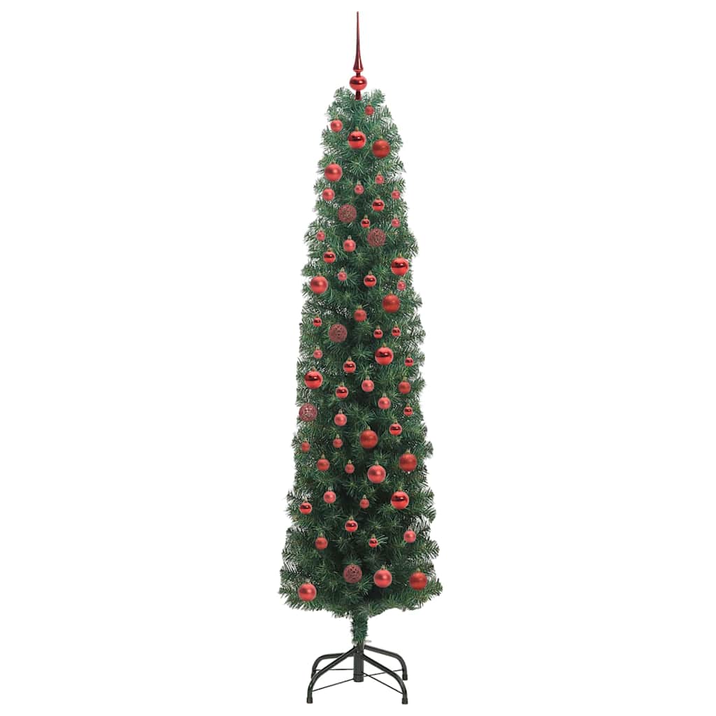 Kunstigt juletræ med stativ Grøn 180 cm PVC og Stål og Plastik