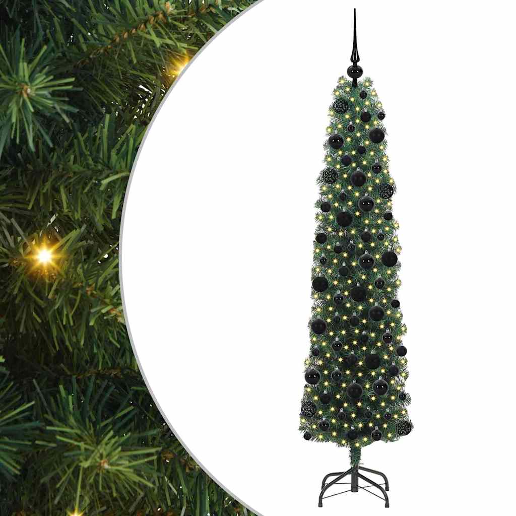 Kunstigt juletræ med stativ Grøn 180 cm PVC og Stål og Plastik