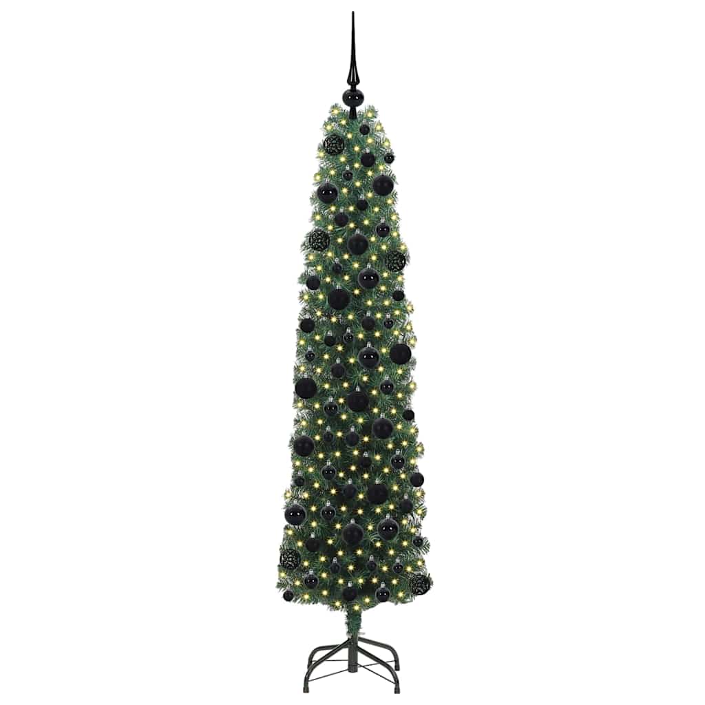 Kunstigt juletræ med stativ Grøn 180 cm PVC og Stål og Plastik