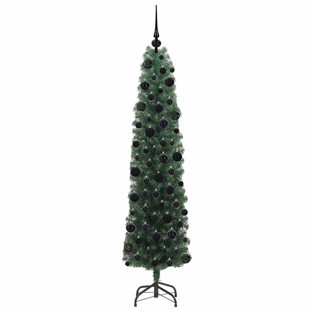Kunstigt juletræ med stativ Grøn 180 cm PVC og Stål og Plastik