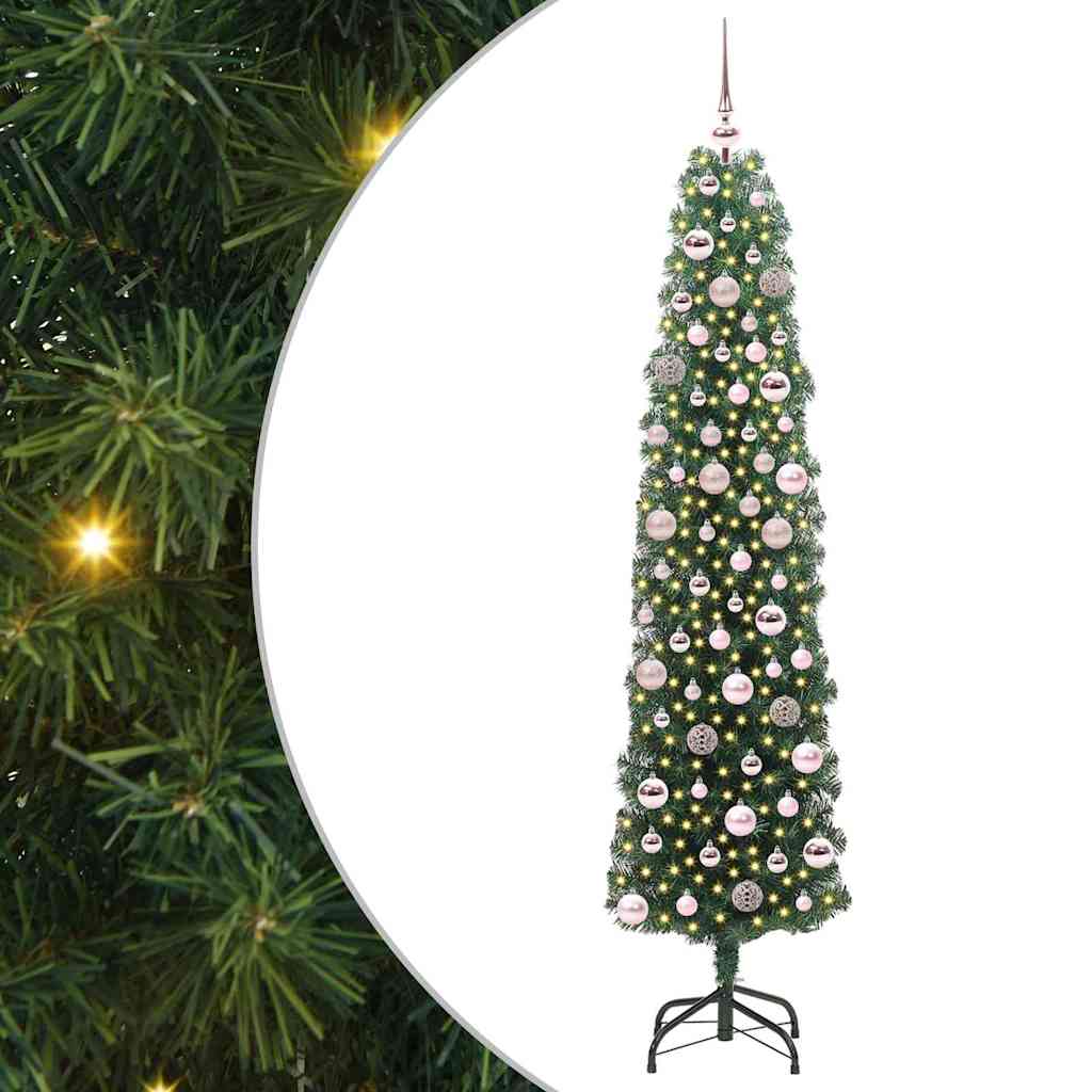 Kunstigt juletræ med stativ Grøn 180 cm PVC og Stål og Plastik