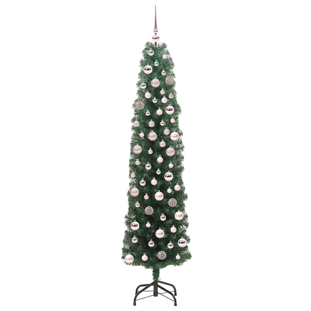Kunstigt juletræ med stativ Grøn 180 cm PVC og Stål og Plastik