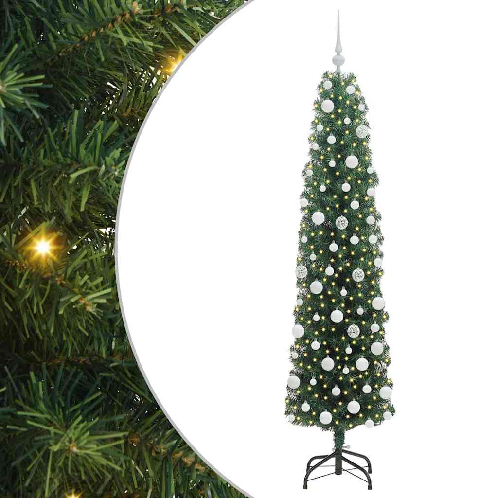 Kunstigt juletræ med stativ Grøn 180 cm PVC og Stål og Plastik