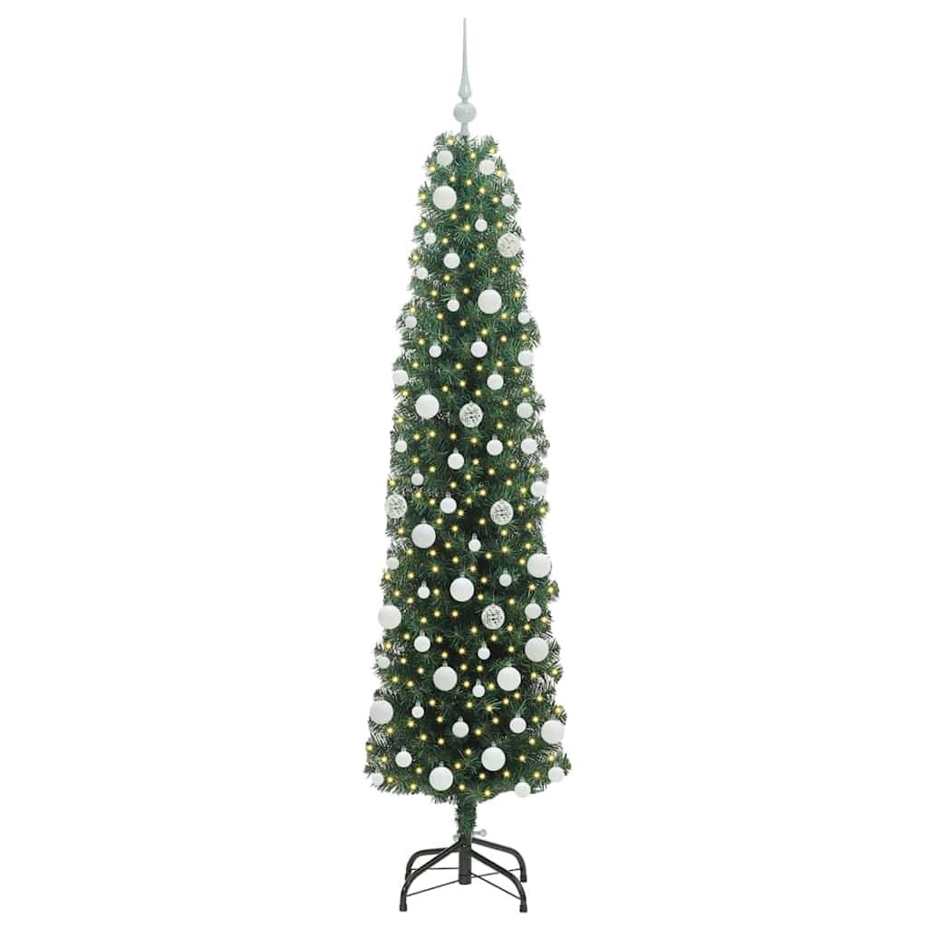 Kunstigt juletræ med stativ Grøn 180 cm PVC og Stål og Plastik