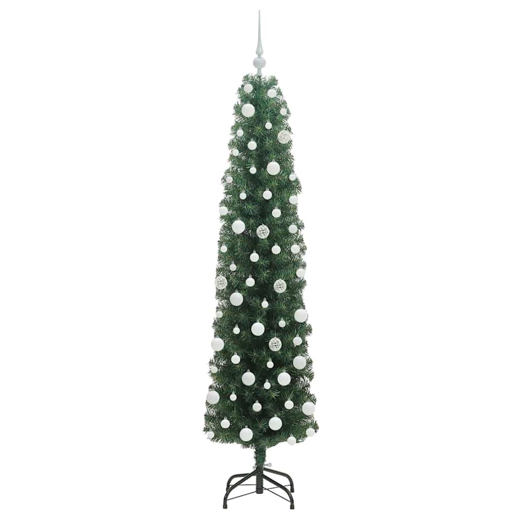 Kunstigt juletræ med stativ Grøn 180 cm PVC og Stål og Plastik