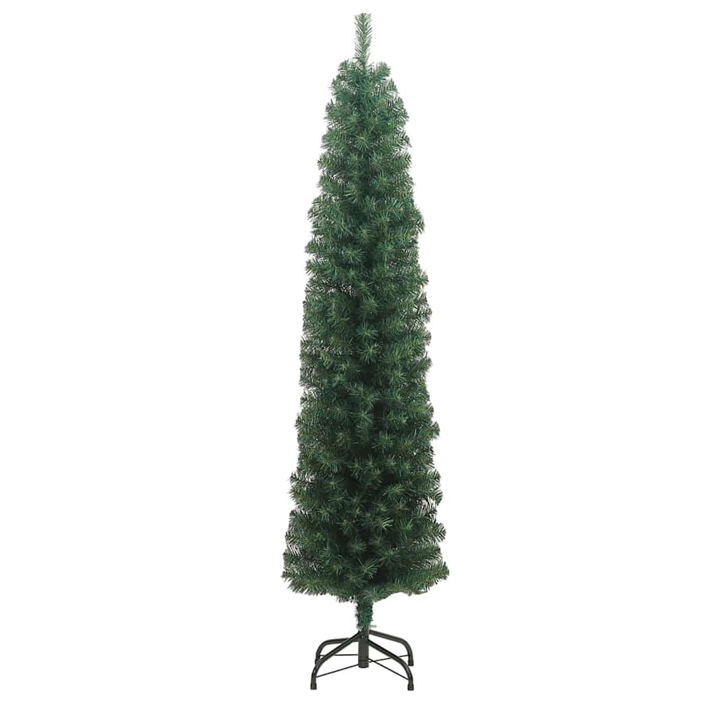 Kunstigt juletræ med stativ Grøn 180 cm PVC og Stål og Plastik