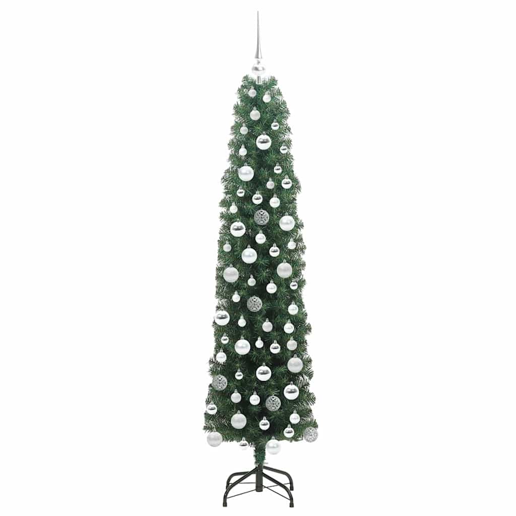Kunstigt juletræ med stativ Grøn 180 cm PVC og Stål og Plastik