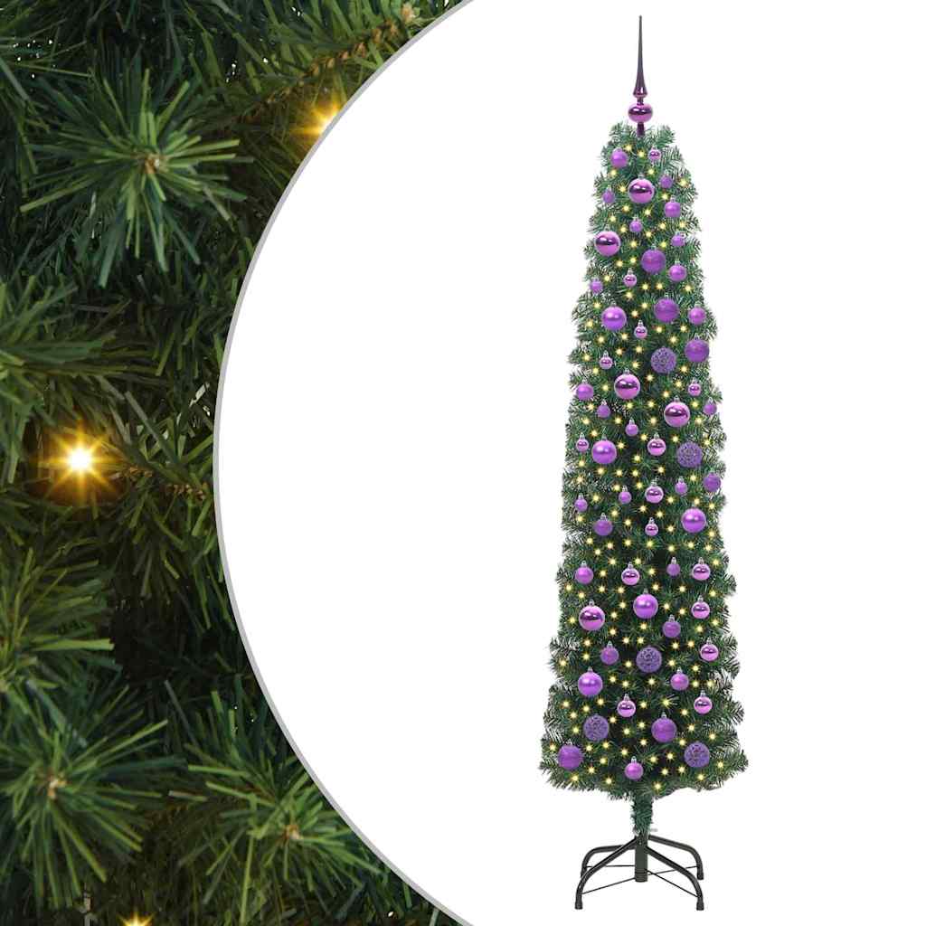 Kunstigt juletræ med stativ Grøn 180 cm PVC og Stål og Plastik
