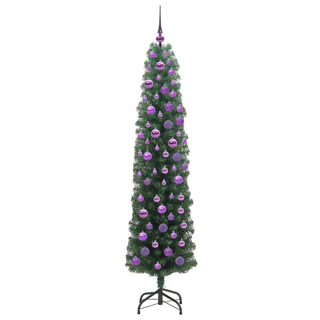 Kunstigt juletræ med stativ Grøn 180 cm PVC og Stål og Plastik