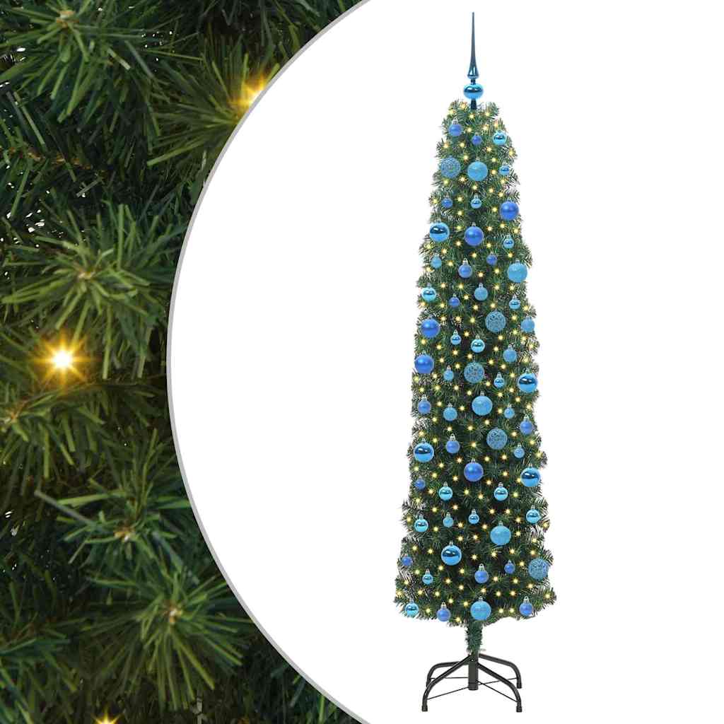 Kunstigt juletræ med stativ Grøn 180 cm PVC og Stål og Plastik