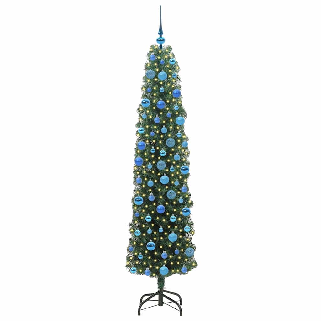 Kunstigt juletræ med stativ Grøn 180 cm PVC og Stål og Plastik