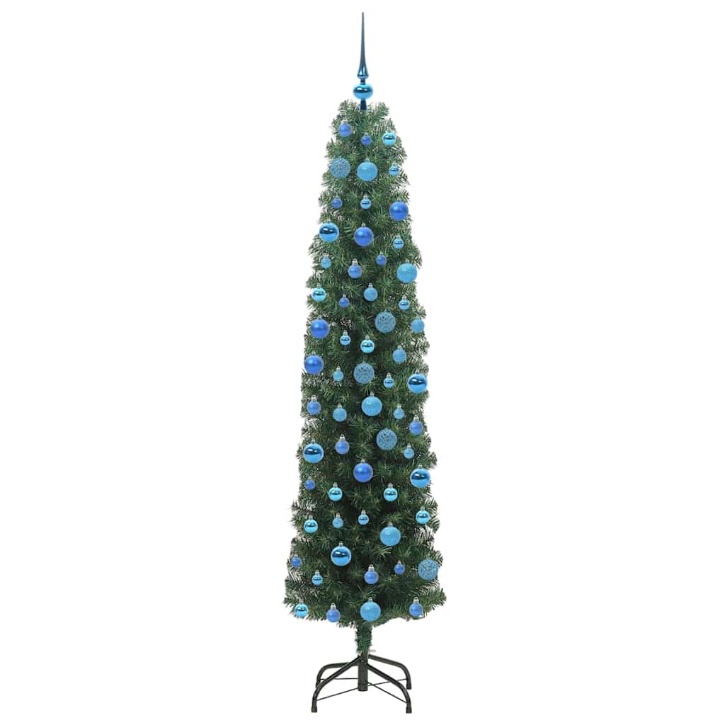 Kunstigt juletræ med stativ Grøn 180 cm PVC og Stål og Plastik