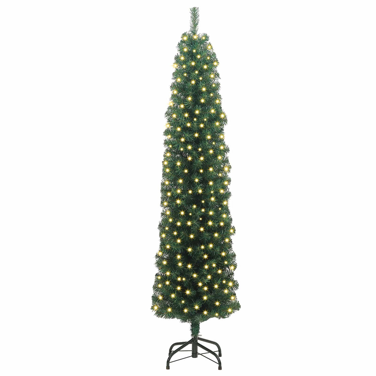 Kunstigt juletræ med stativ Grøn 210 cm PVC og Stål og Plastik