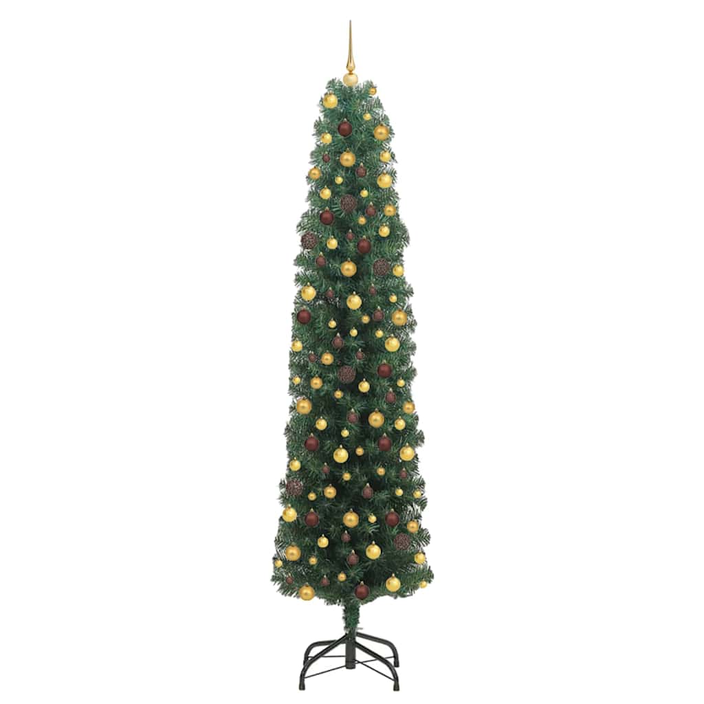 Kunstigt juletræ med stativ Grøn 210 cm PVC og Stål og Plastik
