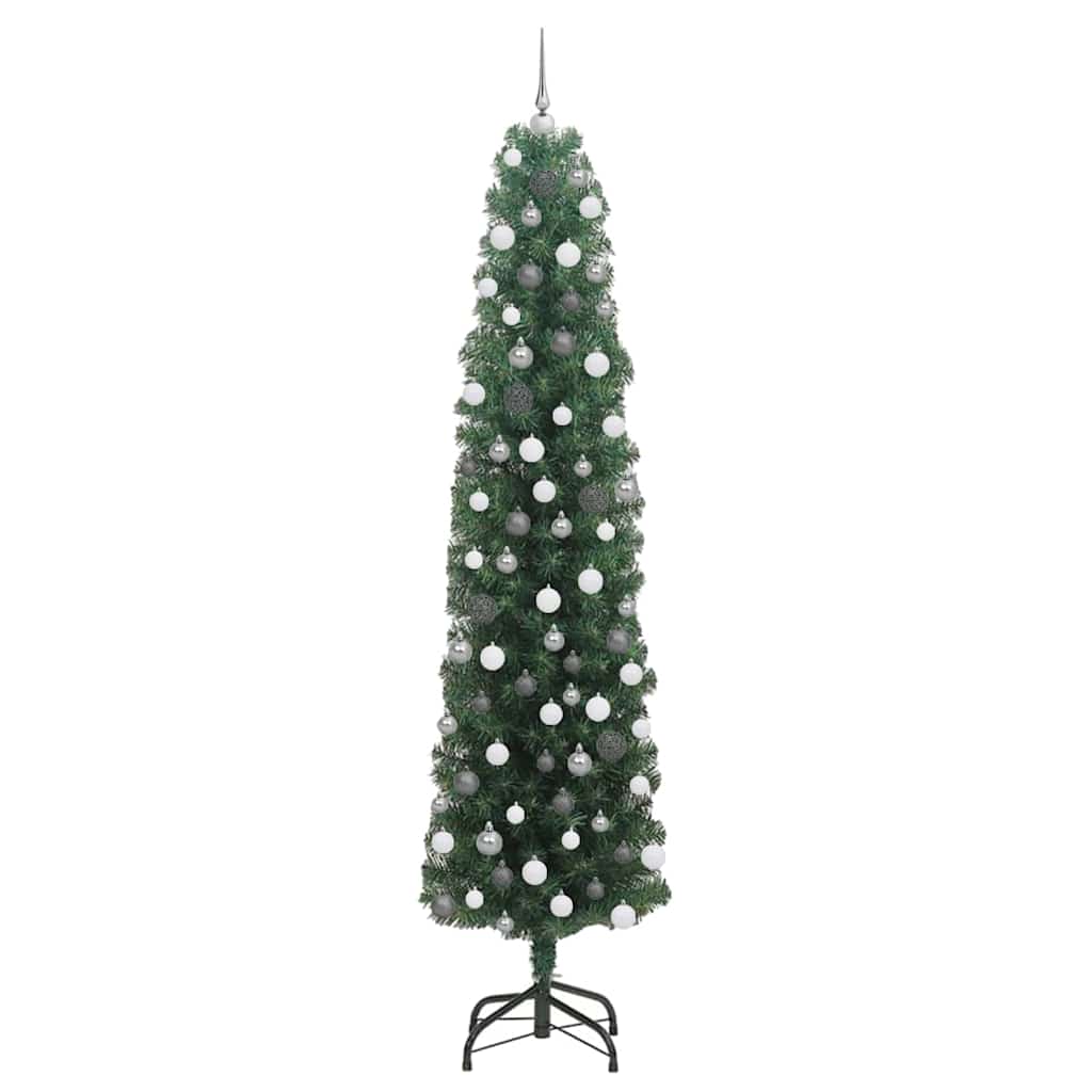 Kunstigt juletræ med stativ Grøn 210 cm PVC og Stål og Plastik