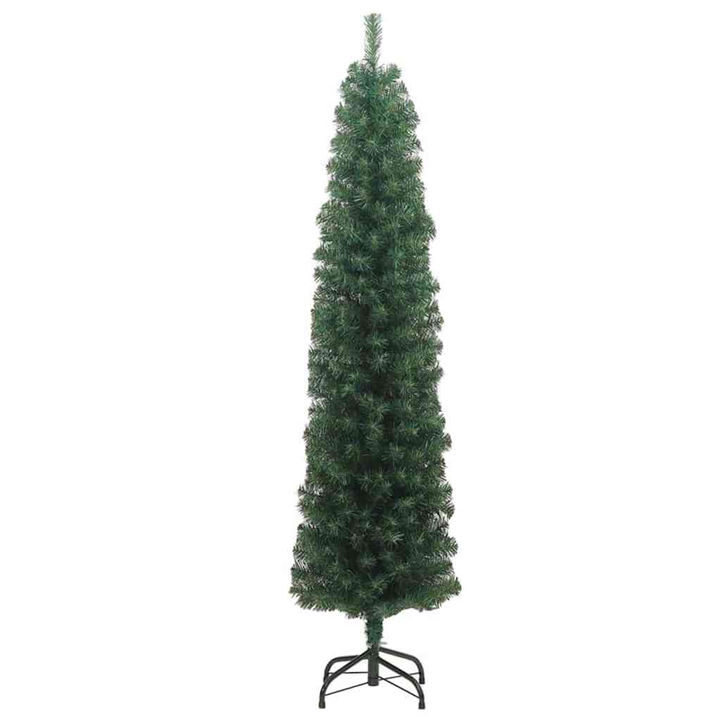 Kunstigt juletræ med stativ Grøn 210 cm PVC og Stål og Plastik