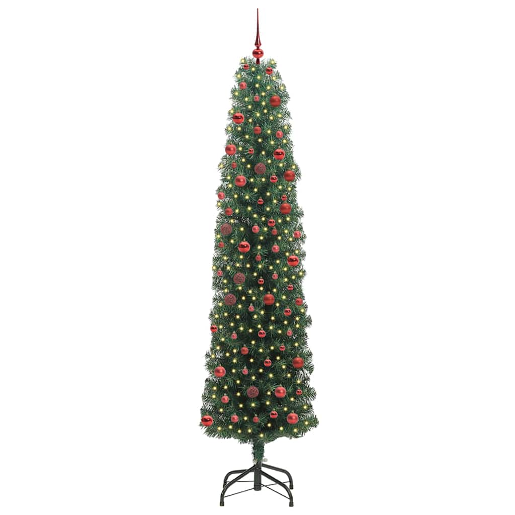 Kunstigt juletræ med stativ Grøn 210 cm PVC og Stål og Plastik