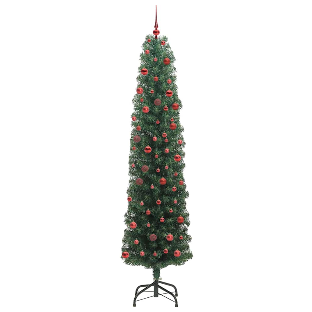 Kunstigt juletræ med stativ Grøn 210 cm PVC og Stål og Plastik
