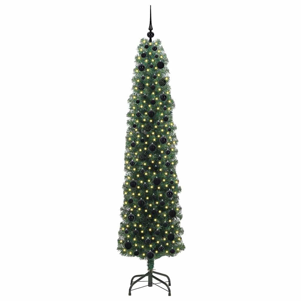 Kunstigt juletræ med stativ Grøn 210 cm PVC og Stål og Plastik
