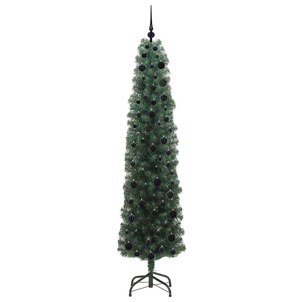Kunstigt juletræ med stativ Grøn 210 cm PVC og Stål og Plastik