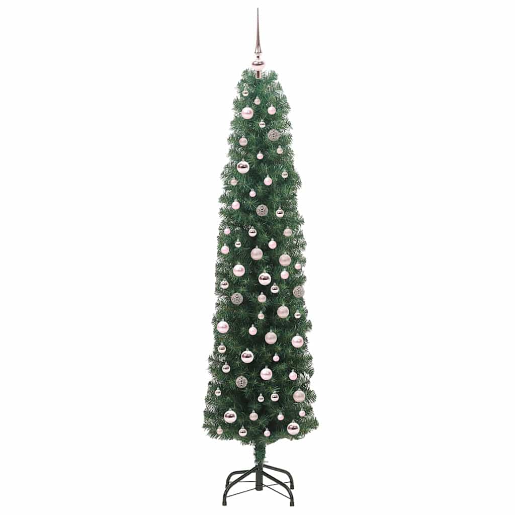 Kunstigt juletræ med stativ Grøn 210 cm PVC og Stål og Plastik