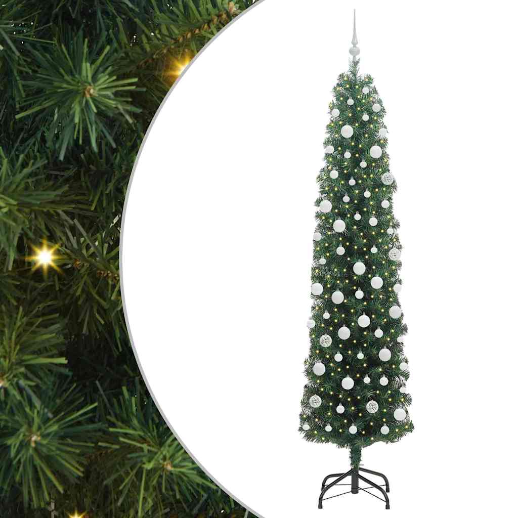 Kunstigt juletræ med stativ Grøn 210 cm PVC og Stål og Plastik