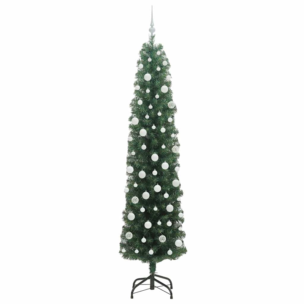 Kunstigt juletræ med stativ Grøn 210 cm PVC og Stål og Plastik