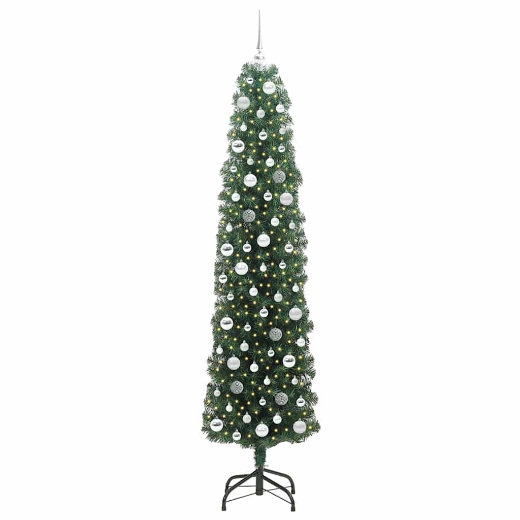 Kunstigt juletræ med stativ Grøn 210 cm PVC og Stål og Plastik