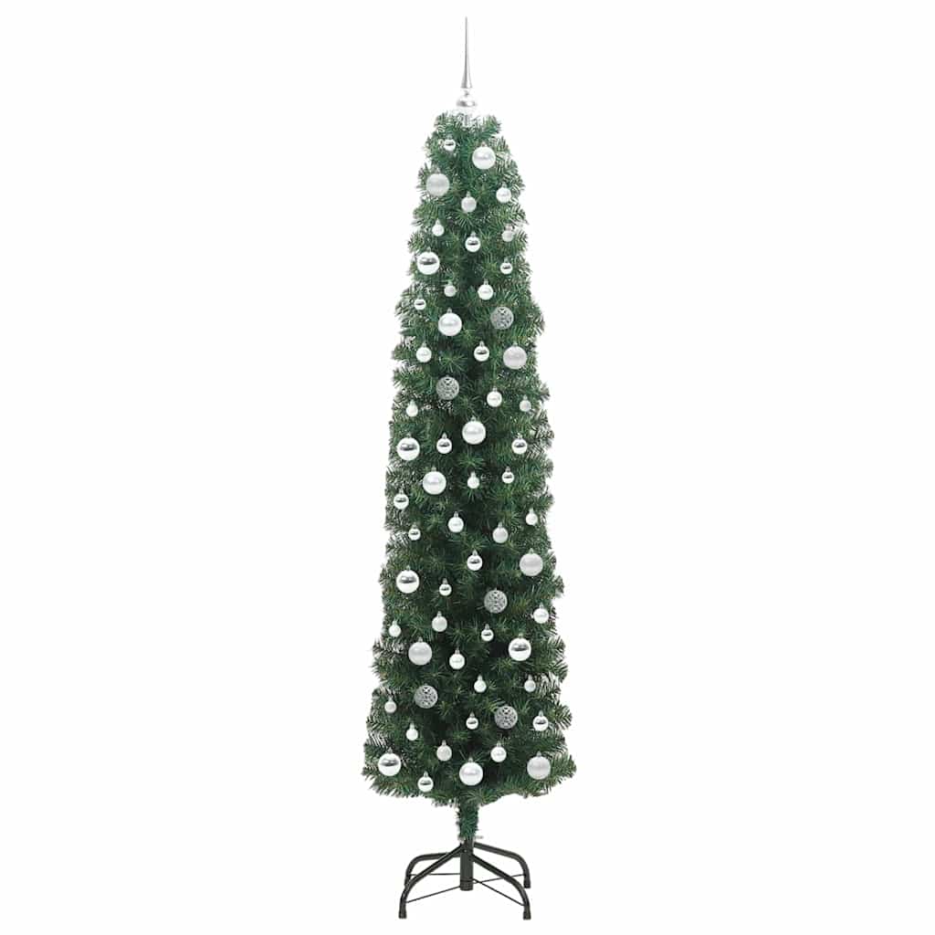 Kunstigt juletræ med stativ Grøn 210 cm PVC og Stål og Plastik
