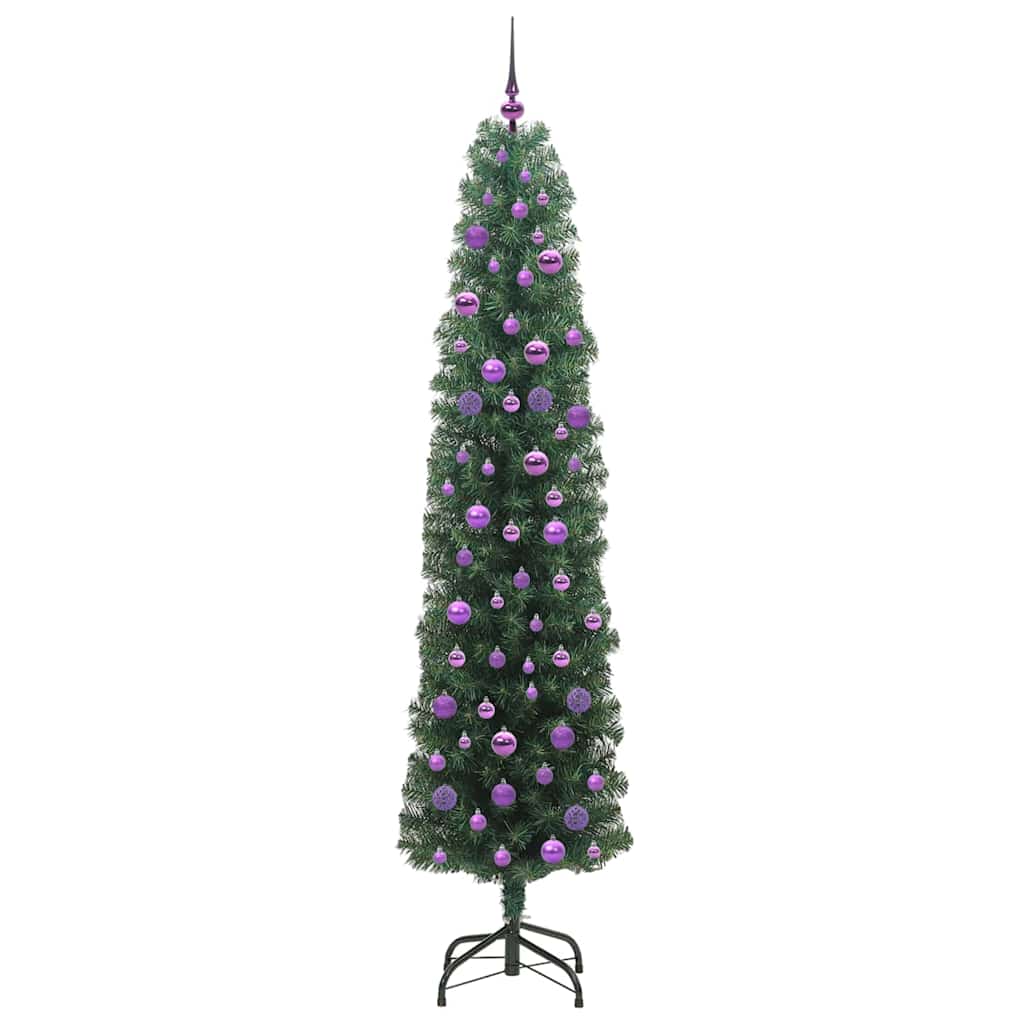 Kunstigt juletræ med stativ Grøn 210 cm PVC og Stål og Plastik