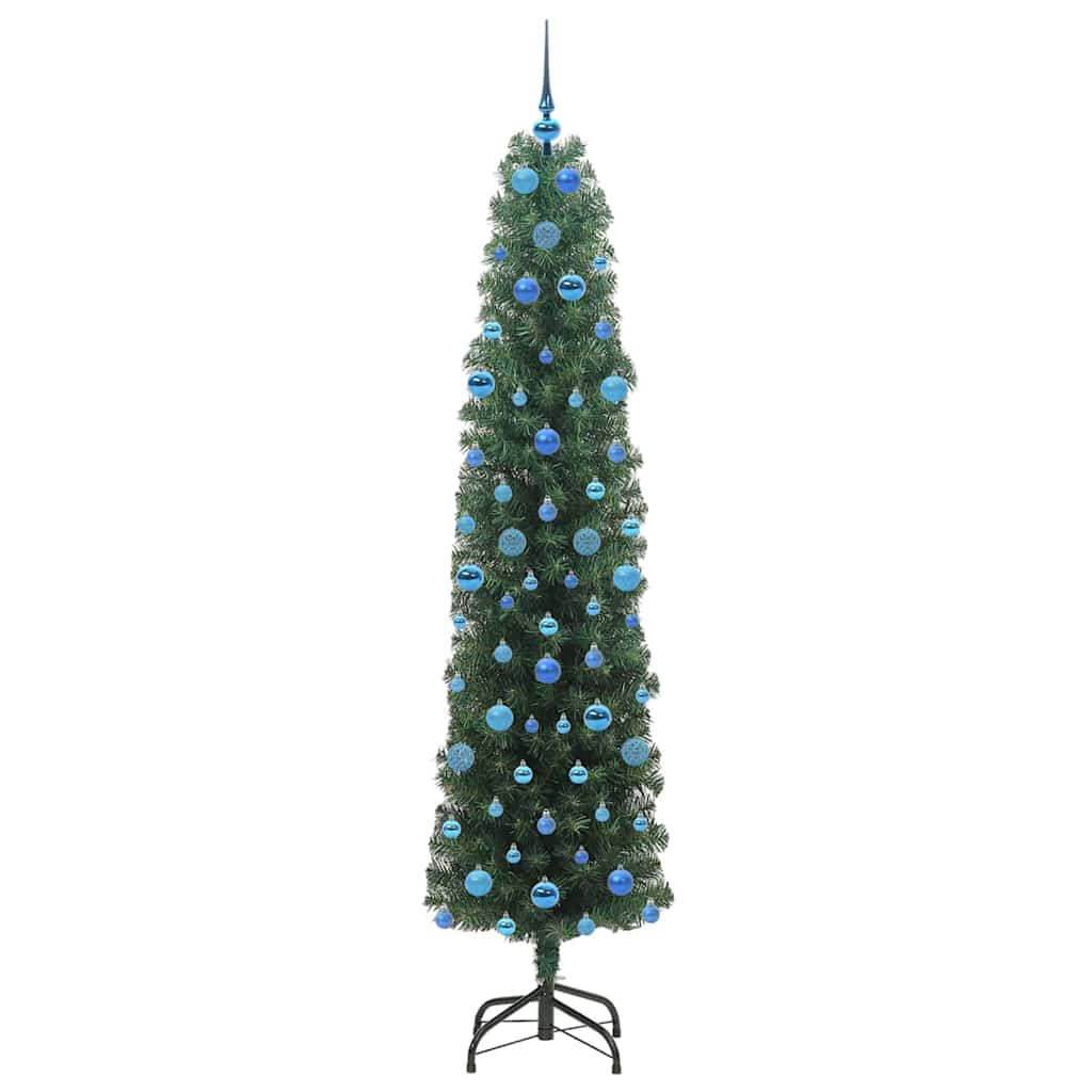 Kunstigt juletræ med stativ Grøn 210 cm PVC og Stål og Plastik