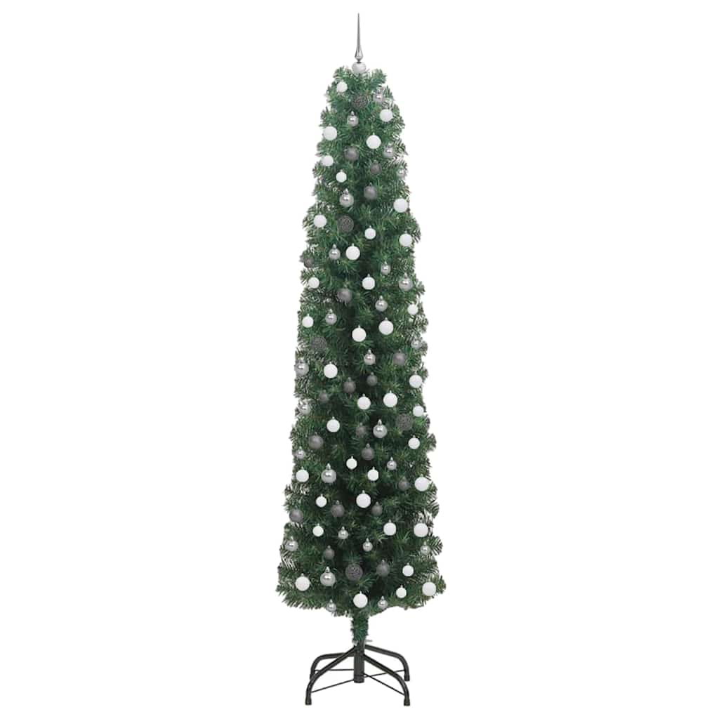 Kunstigt juletræ med stativ Grøn 240 cm PVC og Stål og Plastik