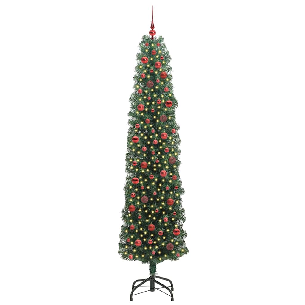 Kunstigt juletræ med stativ Grøn 240 cm PVC og Stål og Plastik