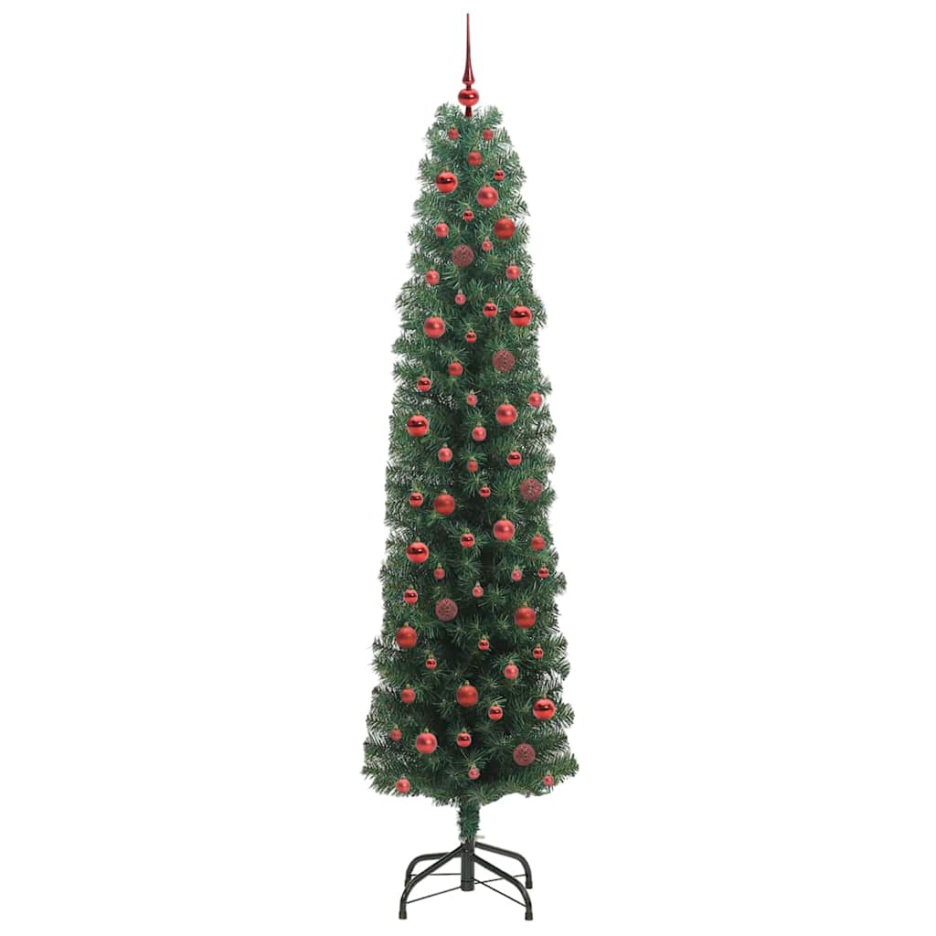 Kunstigt juletræ med stativ Grøn 240 cm PVC og Stål og Plastik