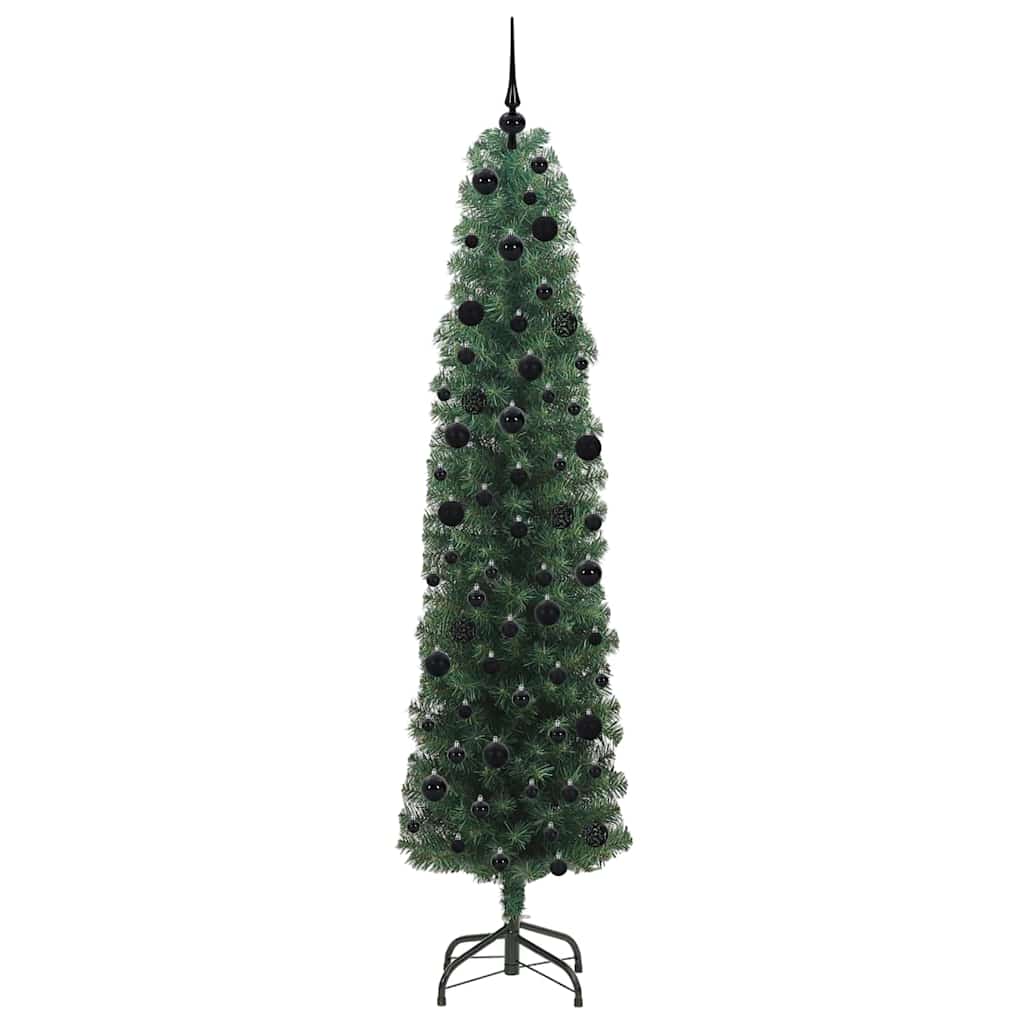 Kunstigt juletræ med stativ Grøn 240 cm PVC og Stål og Plastik