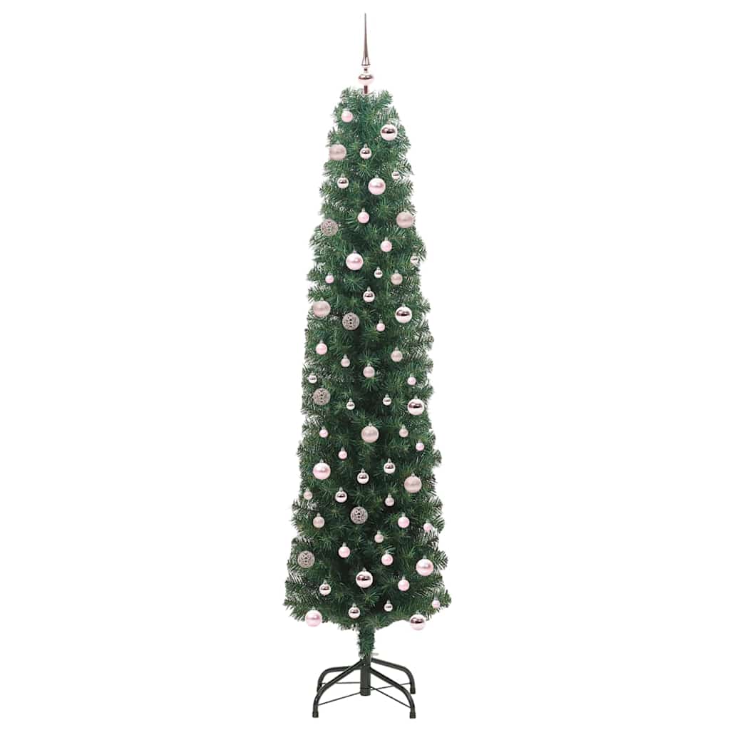 Kunstigt juletræ med stativ Grøn 240 cm PVC og Stål og Plastik